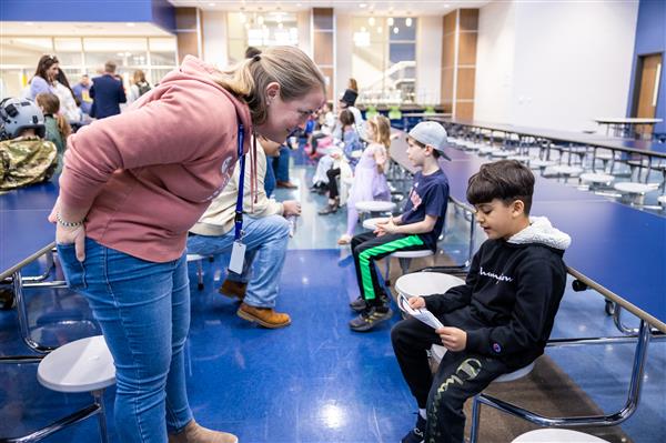 Students in 3rd grade participating in the Wax Museum.